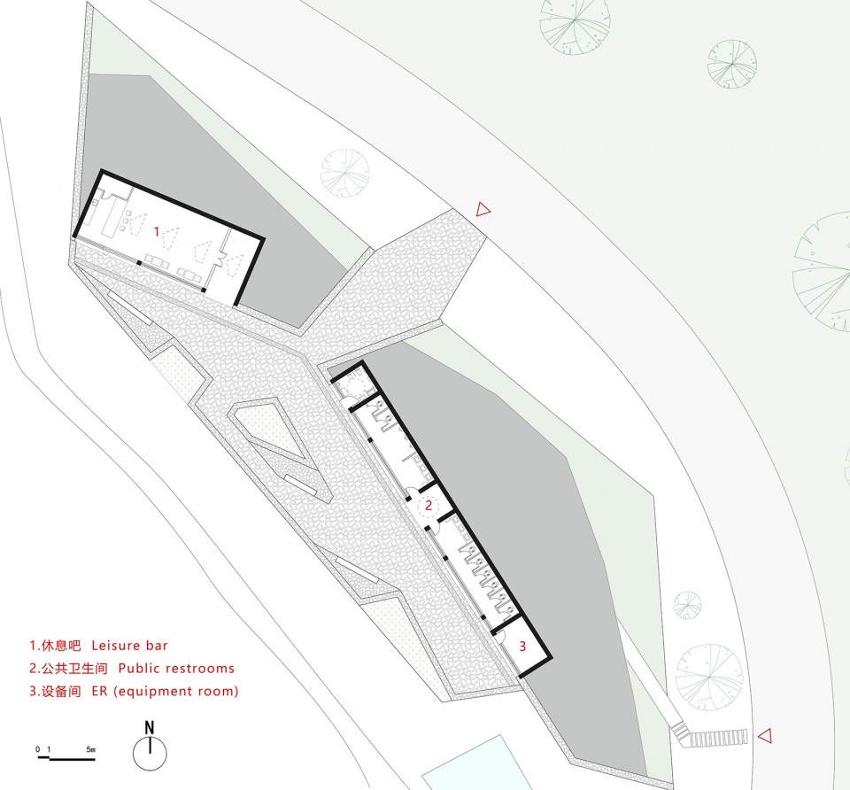 首层平面图 GF plan©三文建筑 service station of the ecological corridor around erhai lake