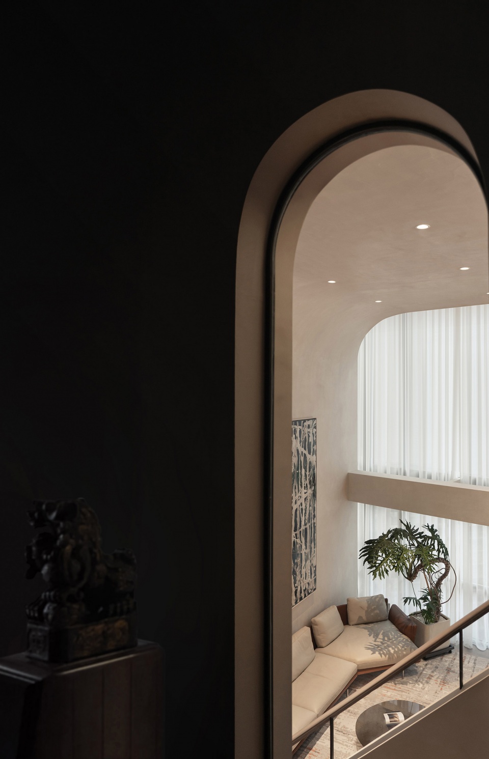 interior design of a duplex apartment on the bund by found architects