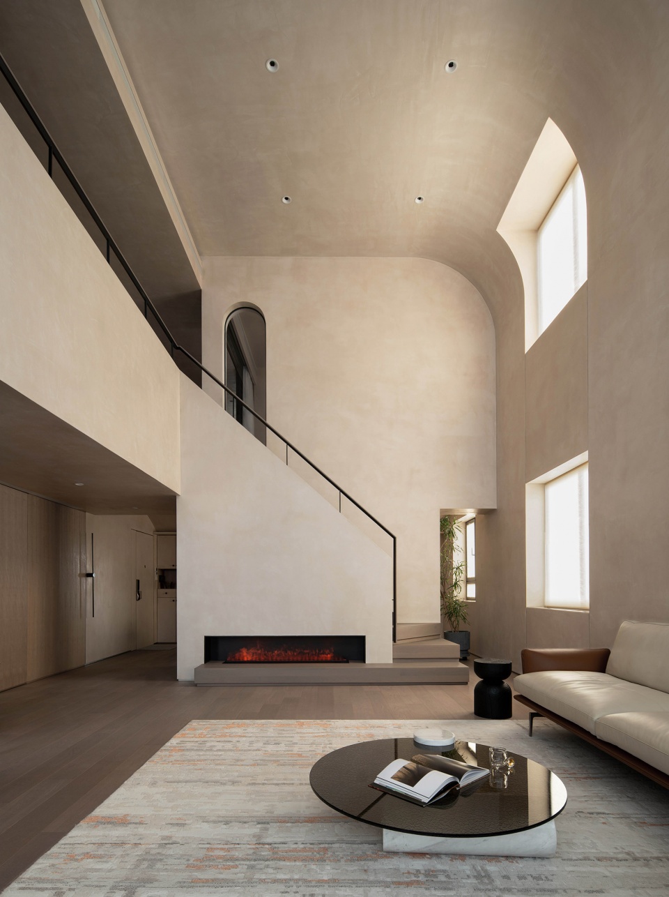interior design of a duplex apartment on the bund by found architects