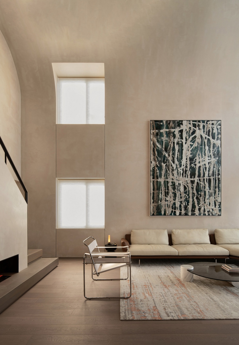 interior design of a duplex apartment on the bund by found architects
