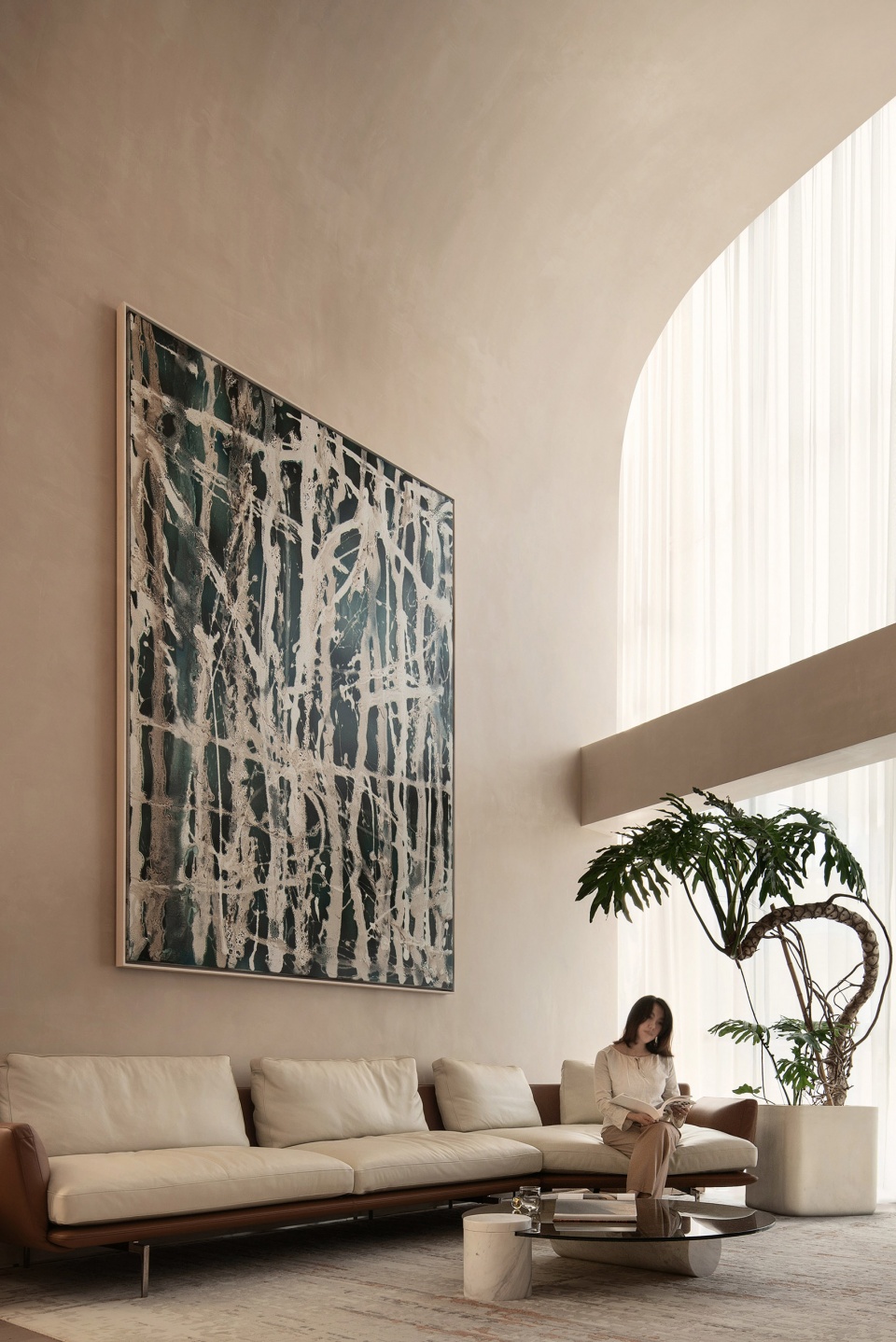 interior design of a duplex apartment on the bund by found architects