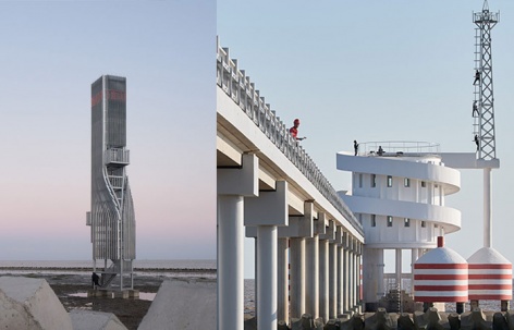 扭转塔和螺旋站 - 上海海上生态基础设施 / 合尘建筑