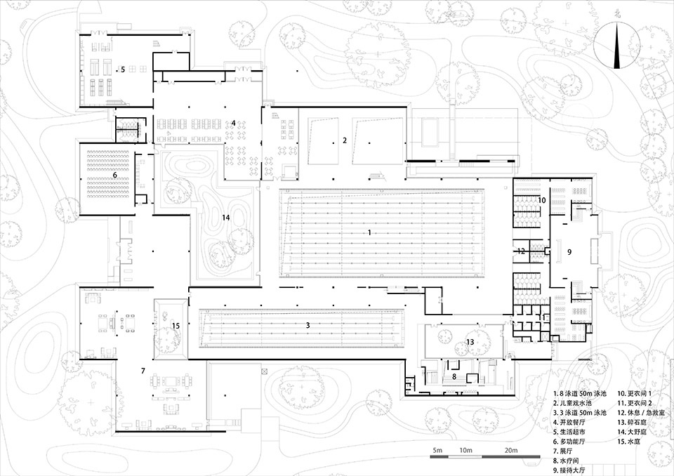 Xiangfen Xingyuan Swimming Pool by Atelier Kai Architects