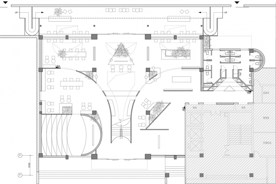F平面图 under the eaves by displacement architecture design