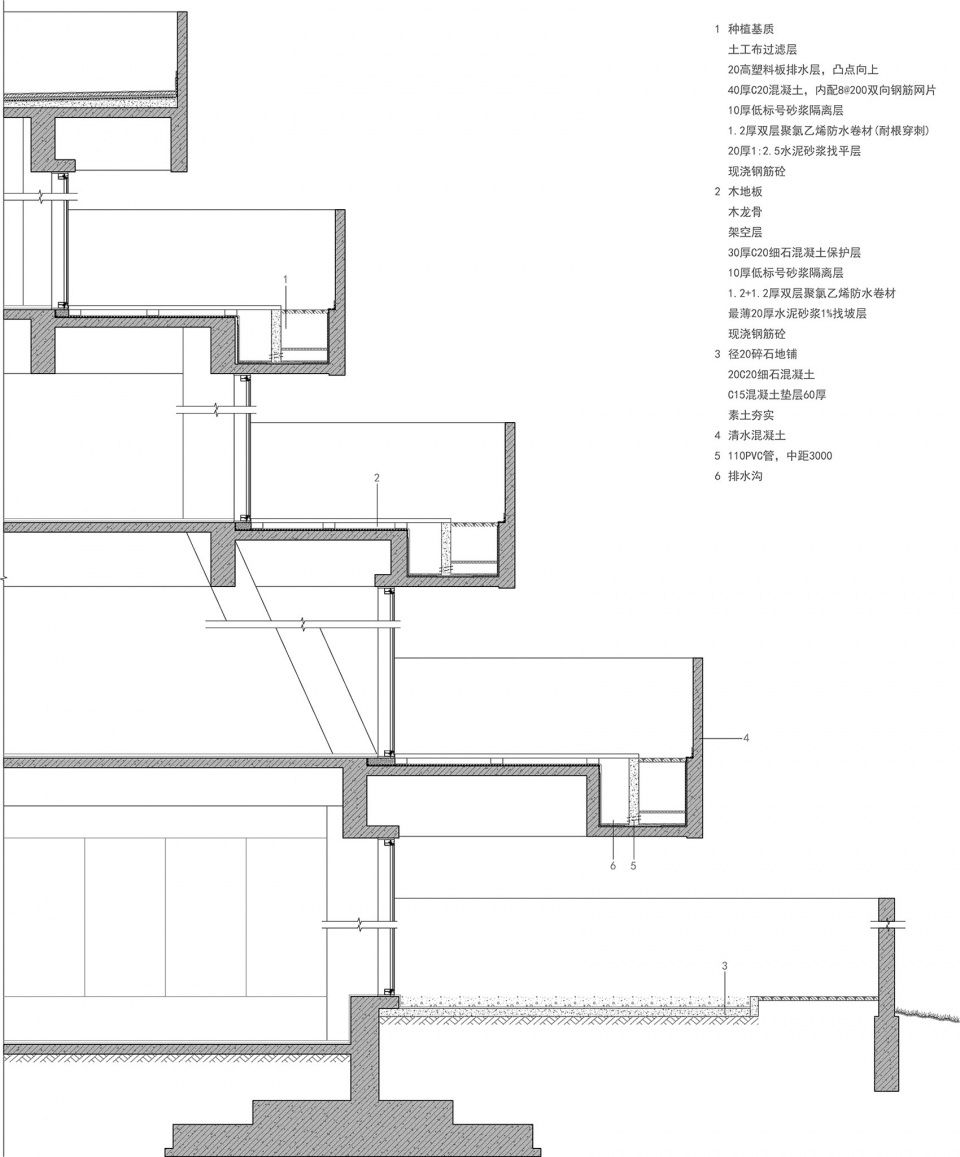 树池排水沟构造节点©RESP enterprise exhibition hall from gardenarts