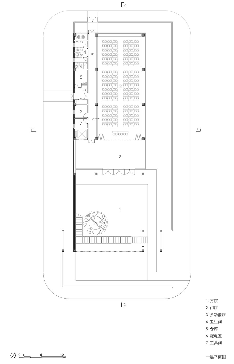 一层平面图©RESP enterprise exhibition hall from gardenarts