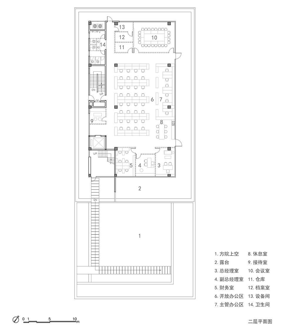 二层平面图©RESP enterprise exhibition hall from gardenarts