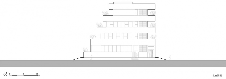 北立面图©RESP enterprise exhibition hall from gardenarts