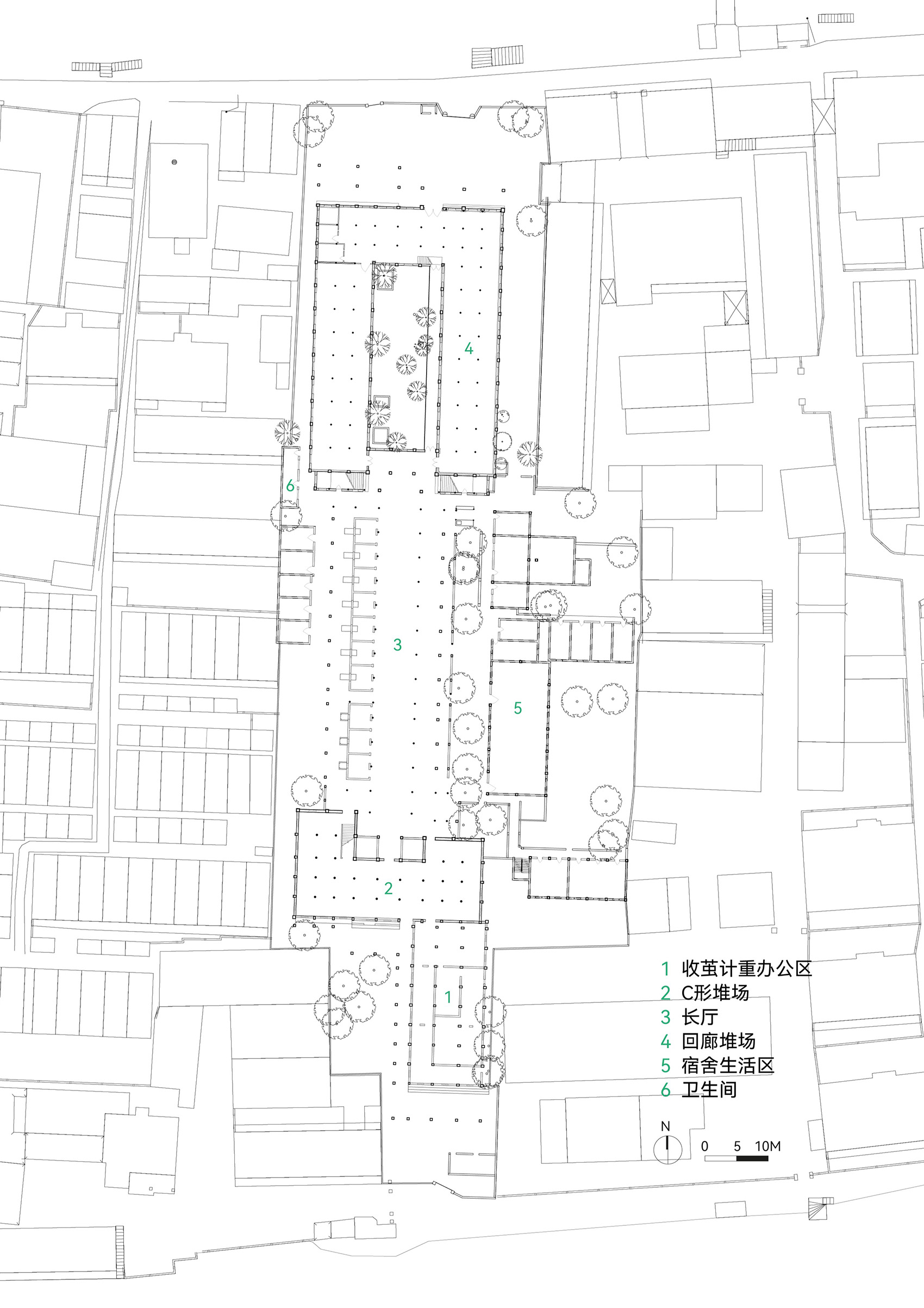 茧站原始建筑平面 ©九樟