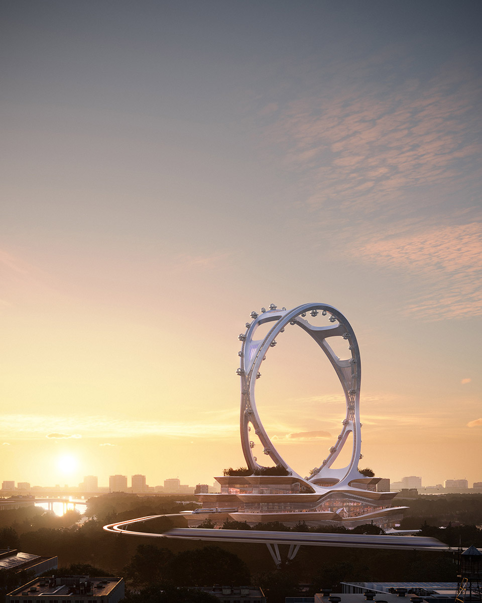 worlds highest standing spokeless ferris wheel by unstudio