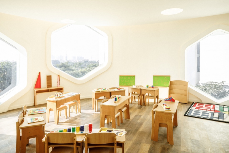 au grand airnursery kindergarten by paul le quernec architect
