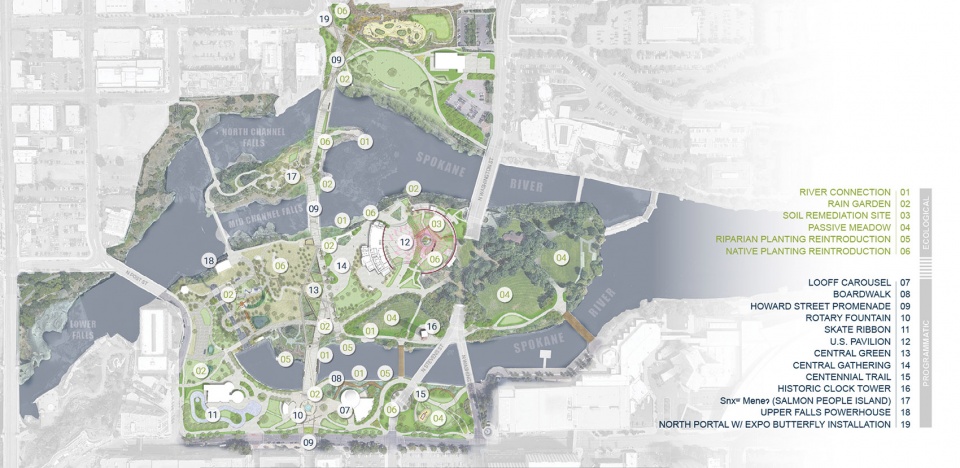2022 ASLA GENERAL DESIGN AWARD OF HONOR Riverfront Spokane Berger Partnership
