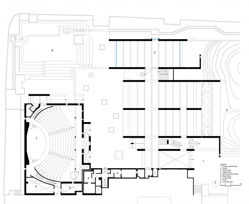 cept university foundation hall lecture hall and kund by ccba designs