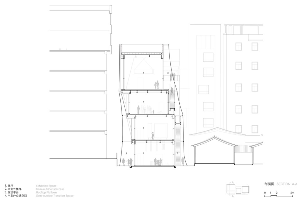 A A剖面 Section A A ©迹·建筑事务所TAO