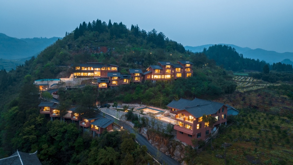 .民宿整体鸟瞰场景Aerial View of the Guesthouse Overall Scene