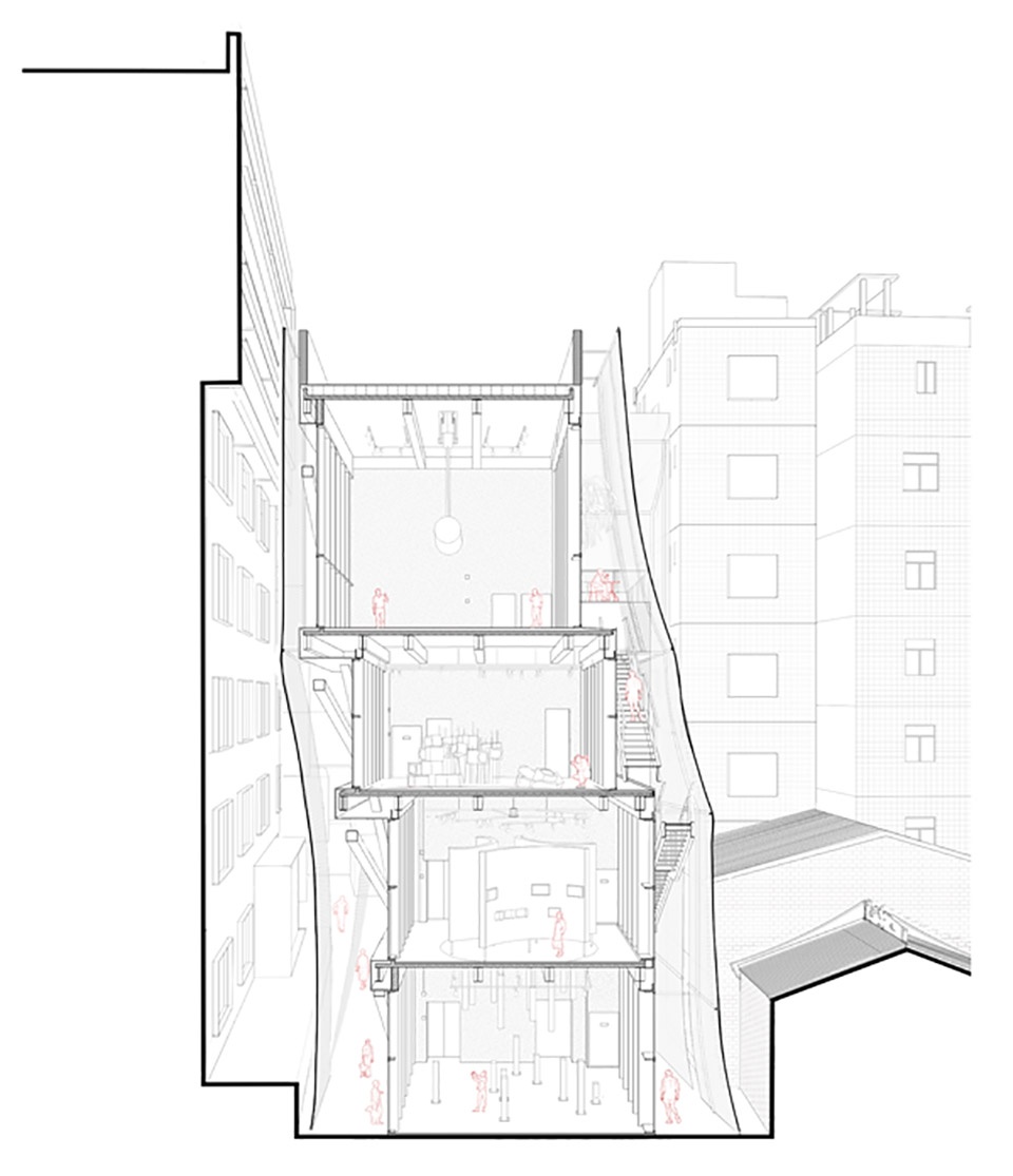 剖透视 Perspective section ©迹·建筑事务所TAO