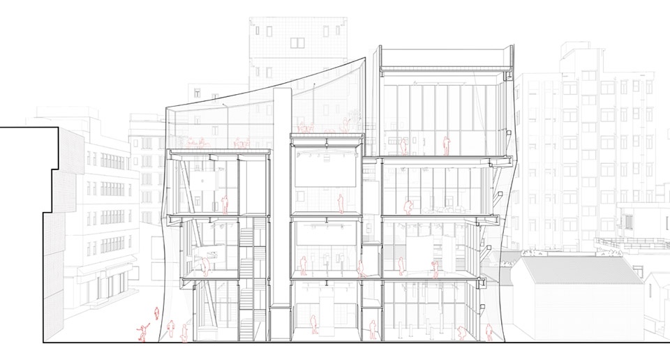 剖透视 Perspective section ©迹·建筑事务所TAO