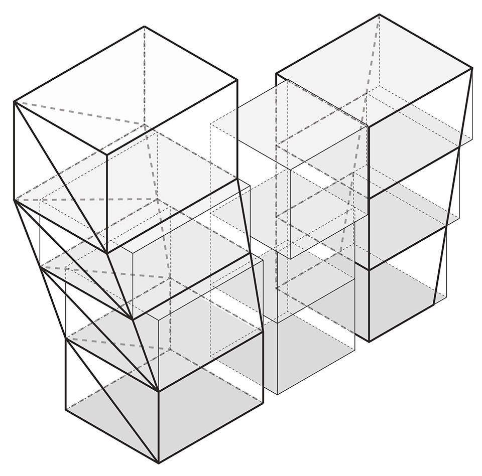 框架结构分析图 Frame structure diagram ©迹·建筑事务所TAO