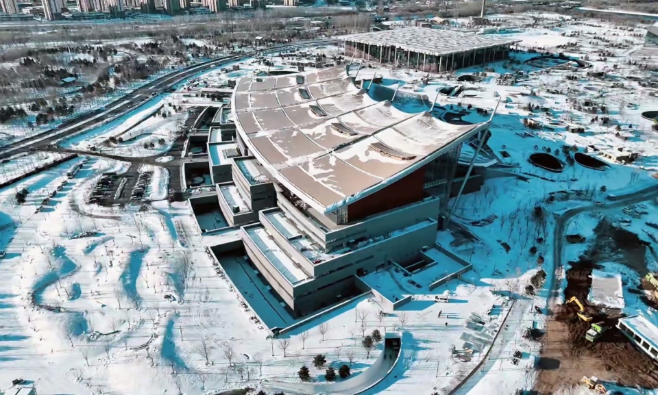 雪后鸟瞰 the grand canal museum of beijing by china architecture design and research group and arep