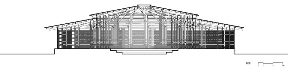 剖面图 © 罗宇杰工作室 prepared rehmannia root crafts exhibition hall by luo studio