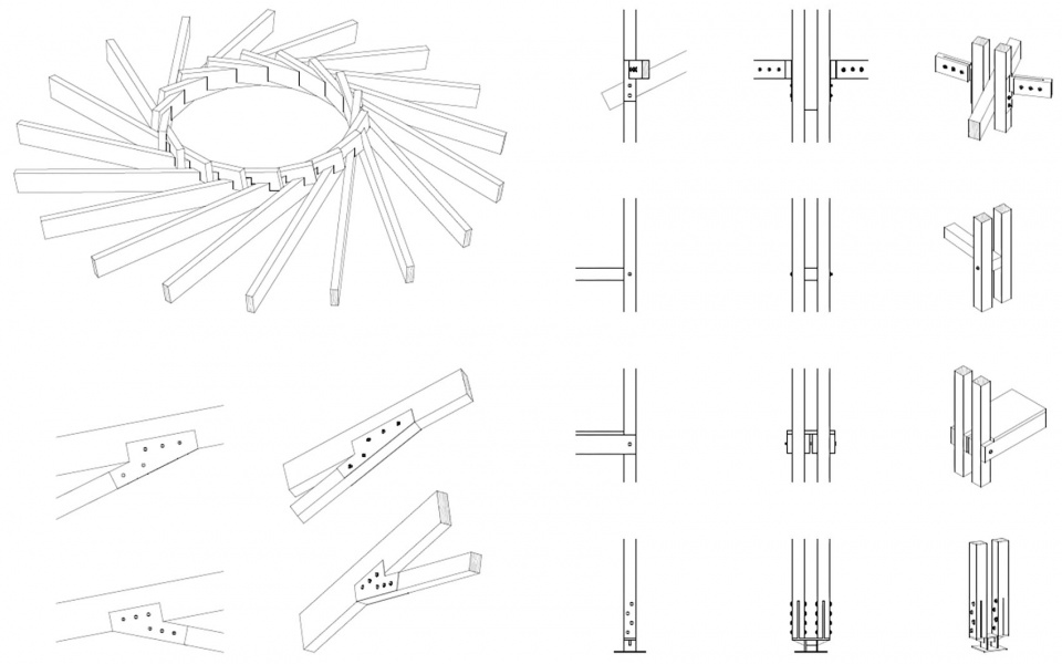 节点详图2 © 罗宇杰工作室 prepared rehmannia root crafts exhibition hall by luo studio
