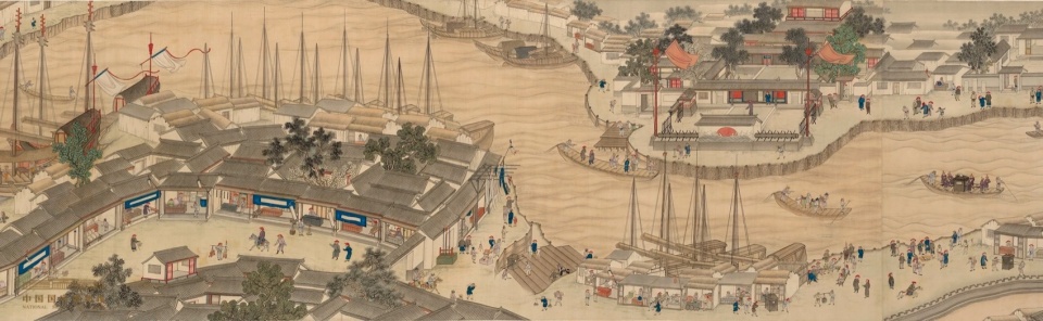 中国国家博物馆藏清乾隆《潞河督运图》局部 the grand canal museum of beijing by china architecture design and research group and arep