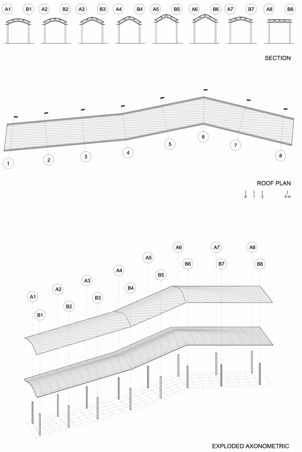xrange LOT ROOF PLANSECTIONEXPLODED AXONOMETRIC re