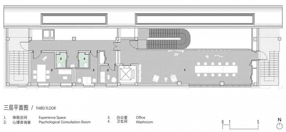 三层平面图©we architects zero carbon senior activity center by we architects