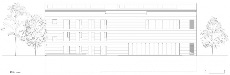 南立面©we architects zero carbon senior activity center by we architects