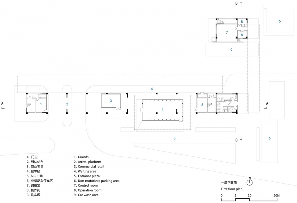 一层平面图 01 design for bus terminal of duke kunshan university station by atelier archmixing
