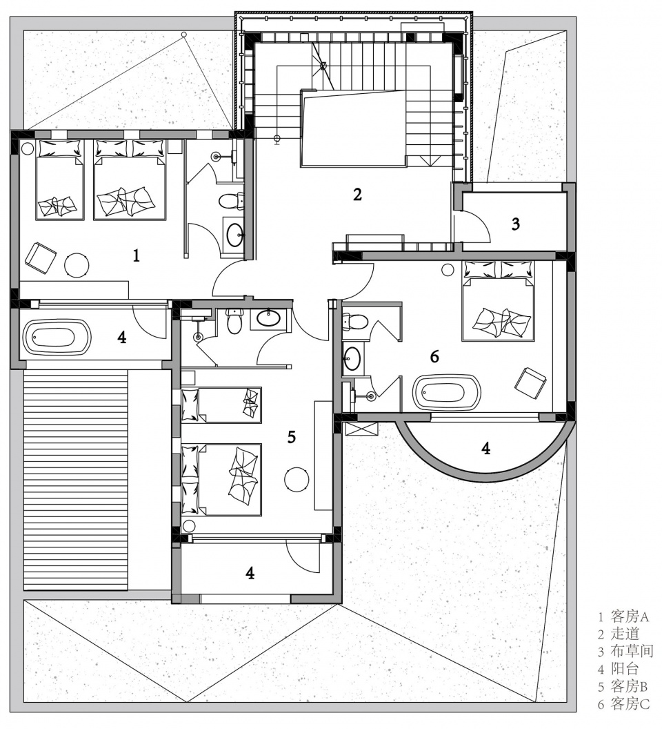 二三层平面图2F 3F Plan reef book tower by wildurban architects