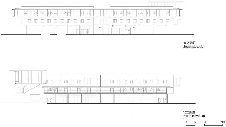 南北立面图 01 design for bus terminal of duke kunshan university station by atelier archmixing