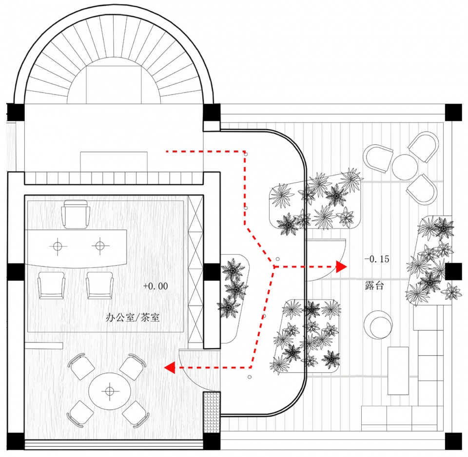 园林类型对于原格局规则的修改 Garden type modify the original layout