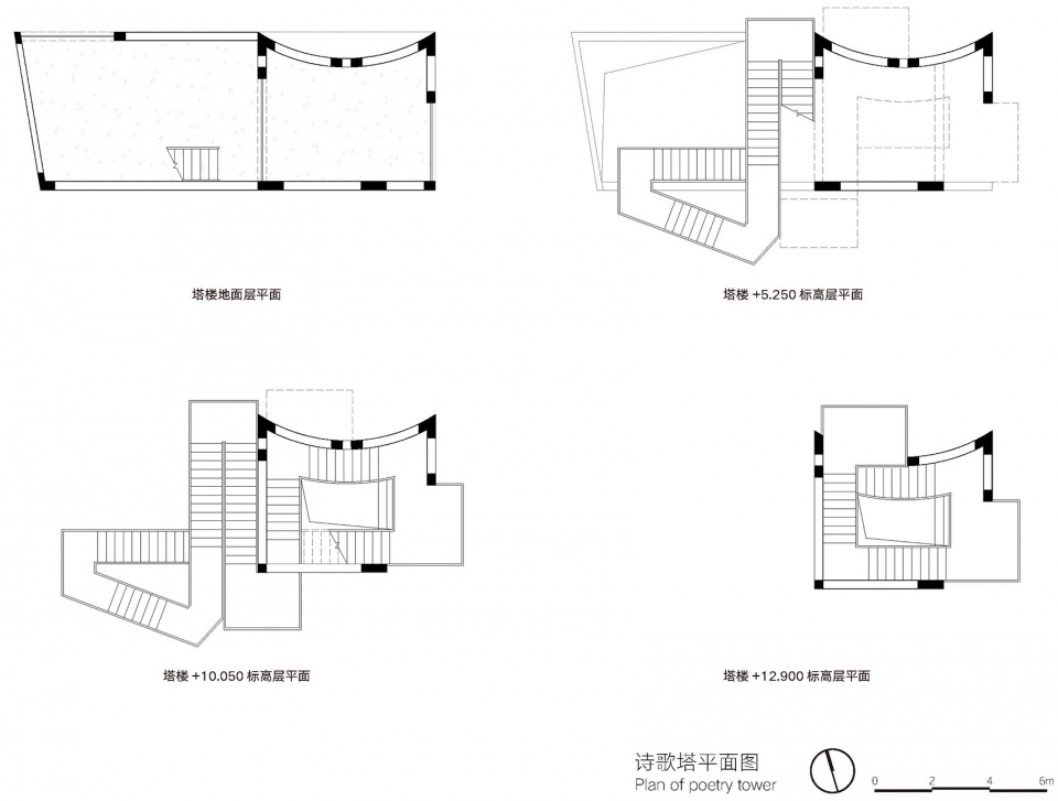 塔楼平面 艺合境建筑设计 grand granary bookstore of librairie avant garde 拷贝