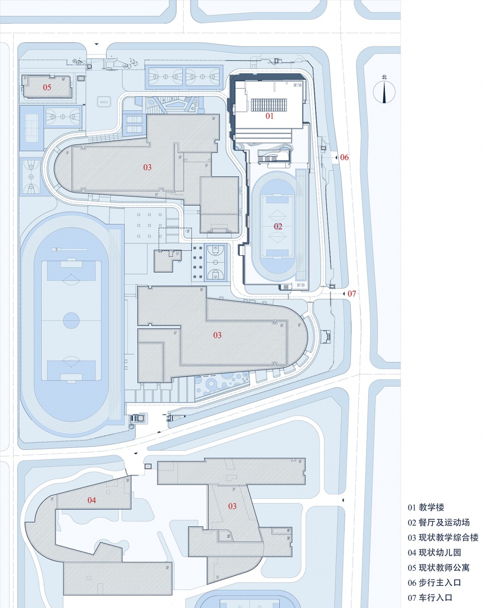 总平面图 changchun livon senior high school complex by bpd