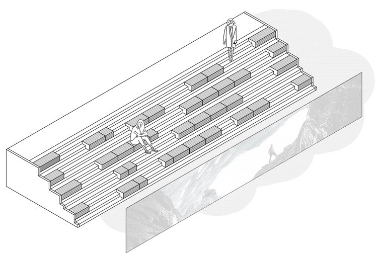 模块化阶梯示意图Modular stair seats@平介设计 Parallect Design