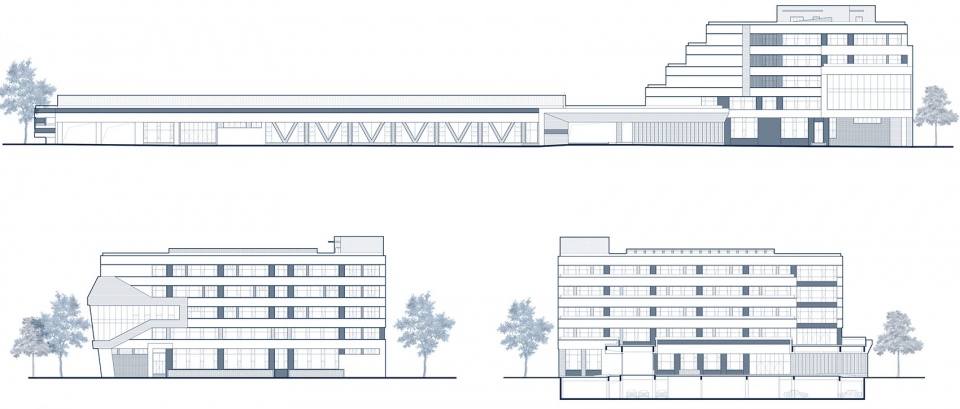 立面图 changchun livon senior high school complex by bpd