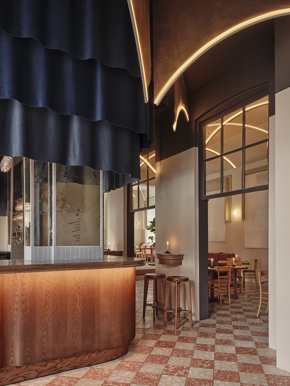 all day brasserie cinema spaces by studio modijefsky