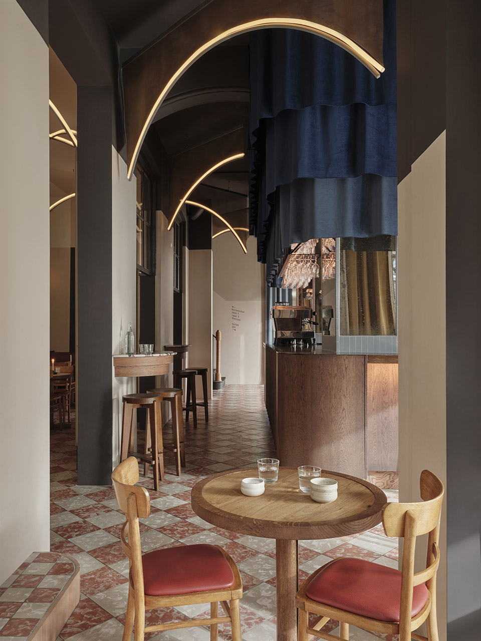 all day brasserie cinema spaces by studio modijefsky