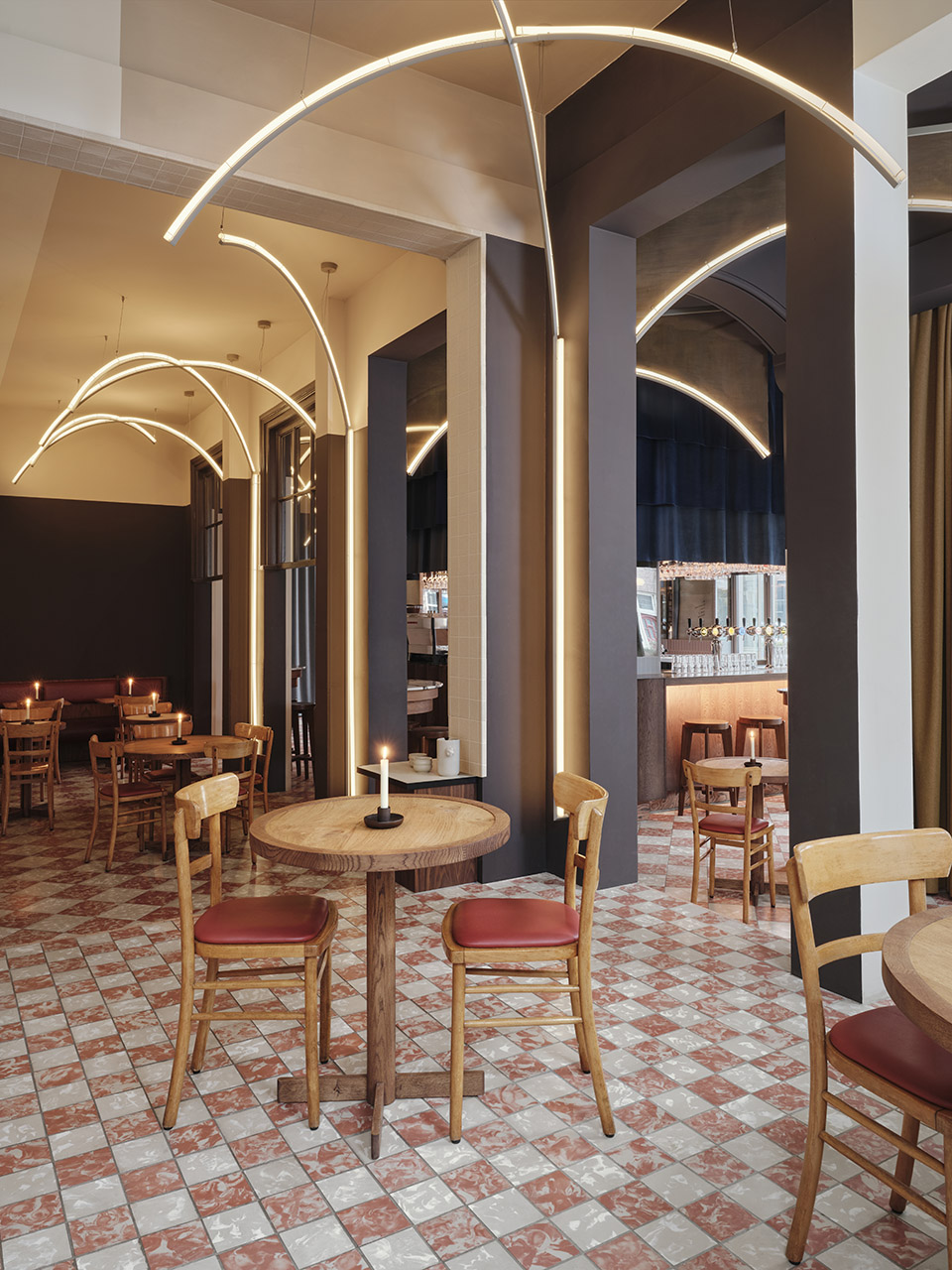 all day brasserie cinema spaces by studio modijefsky