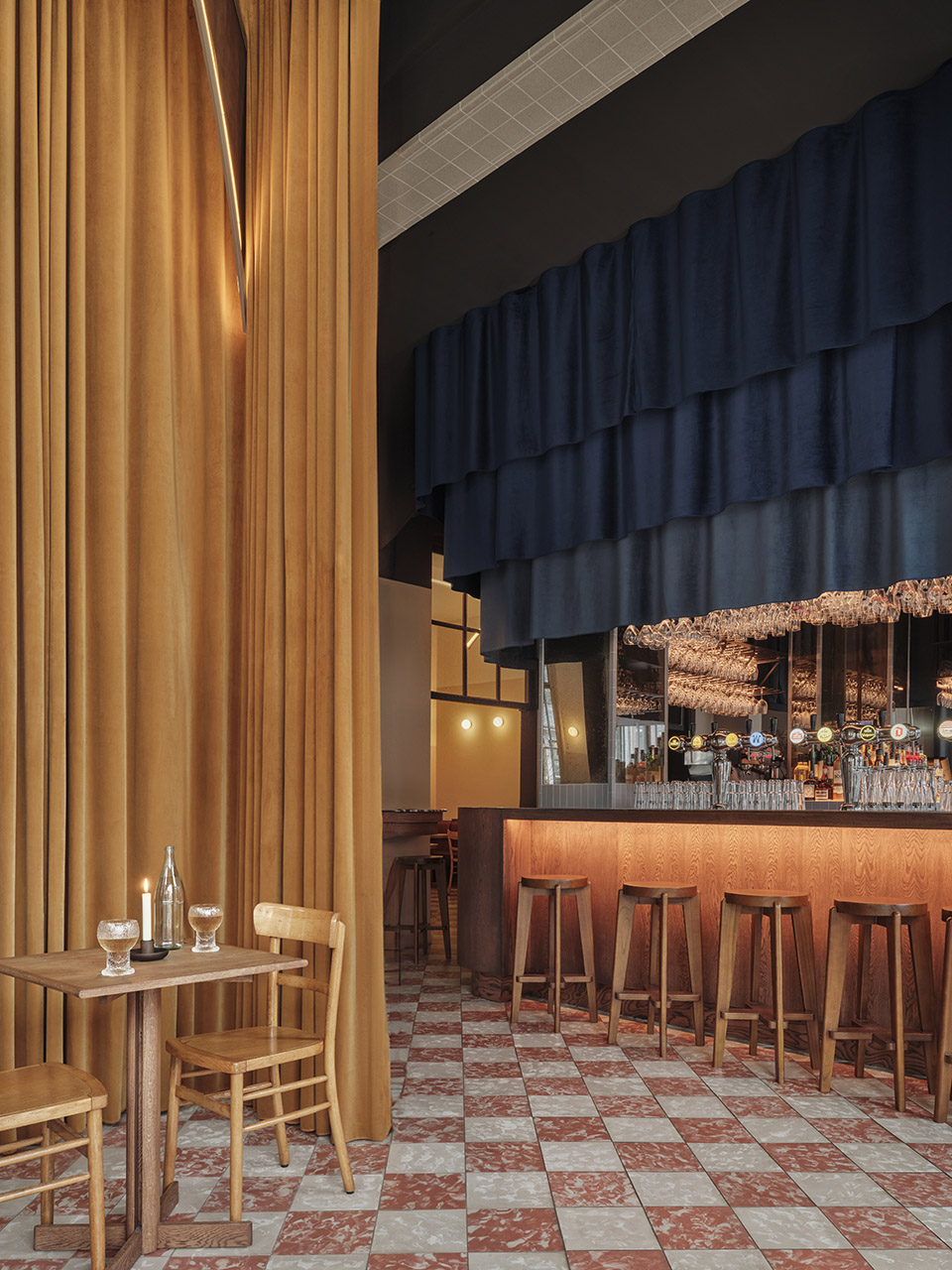 all day brasserie cinema spaces by studio modijefsky