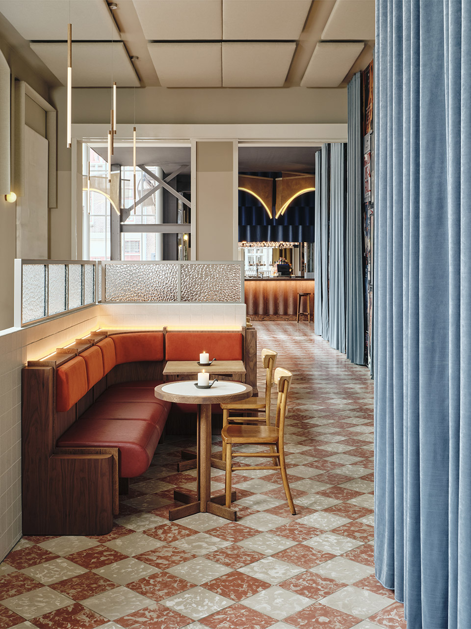 all day brasserie cinema spaces by studio modijefsky