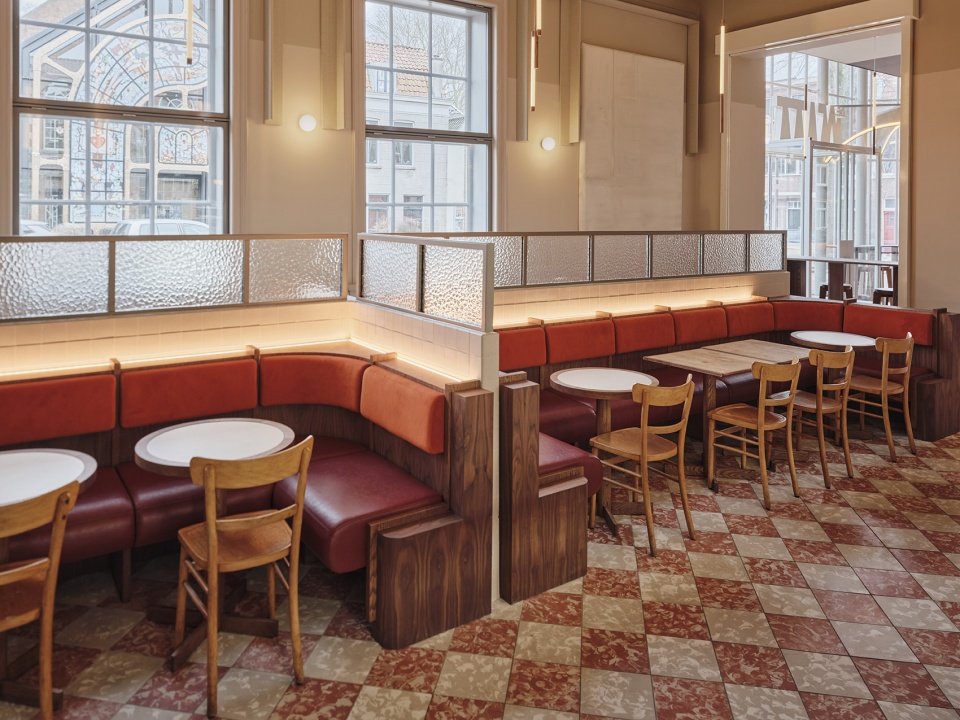 all day brasserie cinema spaces by studio modijefsky