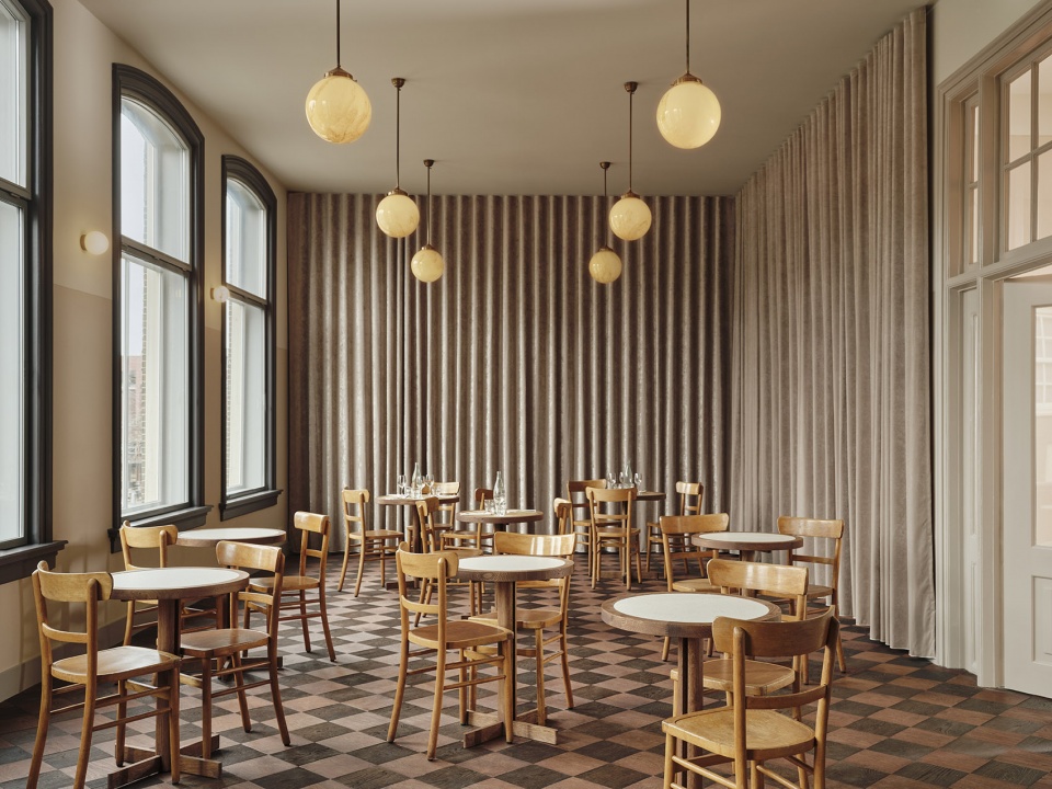 all day brasserie cinema spaces by studio modijefsky