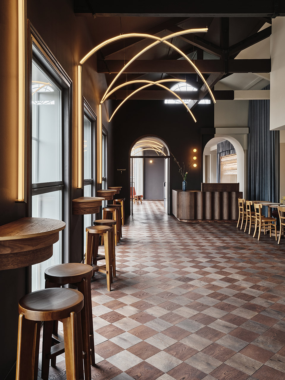 all day brasserie cinema spaces by studio modijefsky