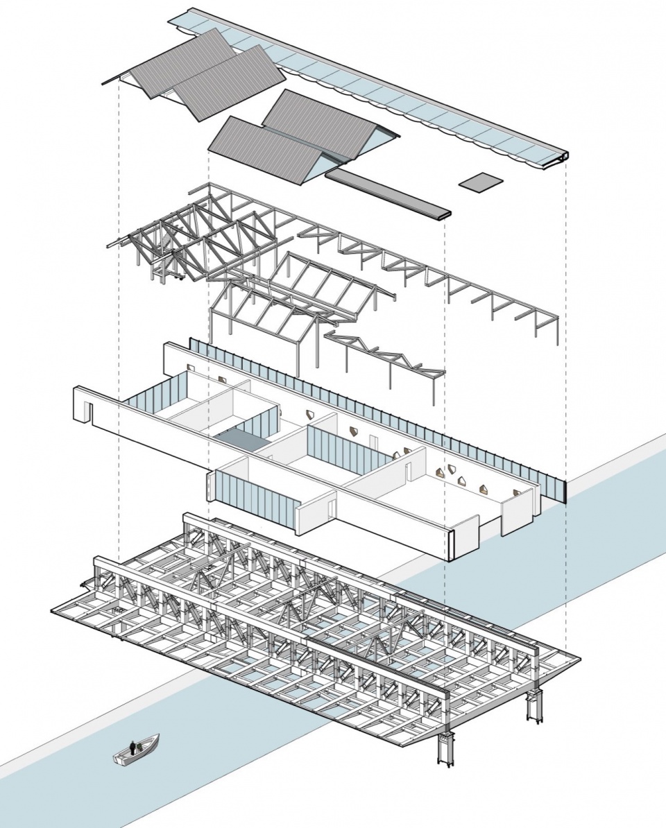 花园平台爆炸轴测图 exploded axonometric drawin qqw