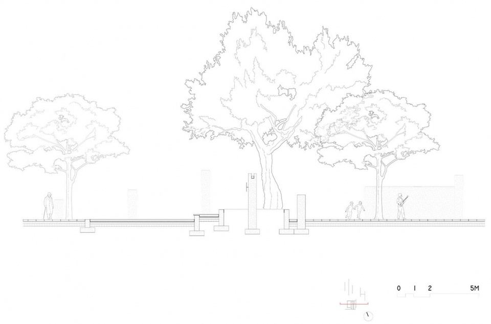 剖面 renovation of peace parks gate 6 entrance on tianbao road by atelier z
