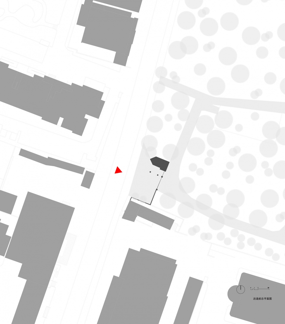 改造前总平面图 renovation of peace parks gate 6 entrance on tianbao road by atelier z