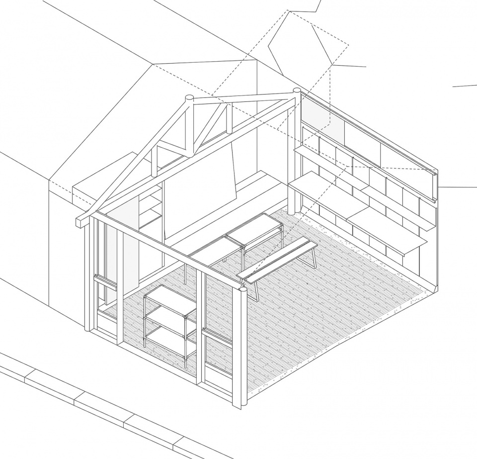 空间軸測 axo ©CASE PAVILION hangover teashop by case pavilion