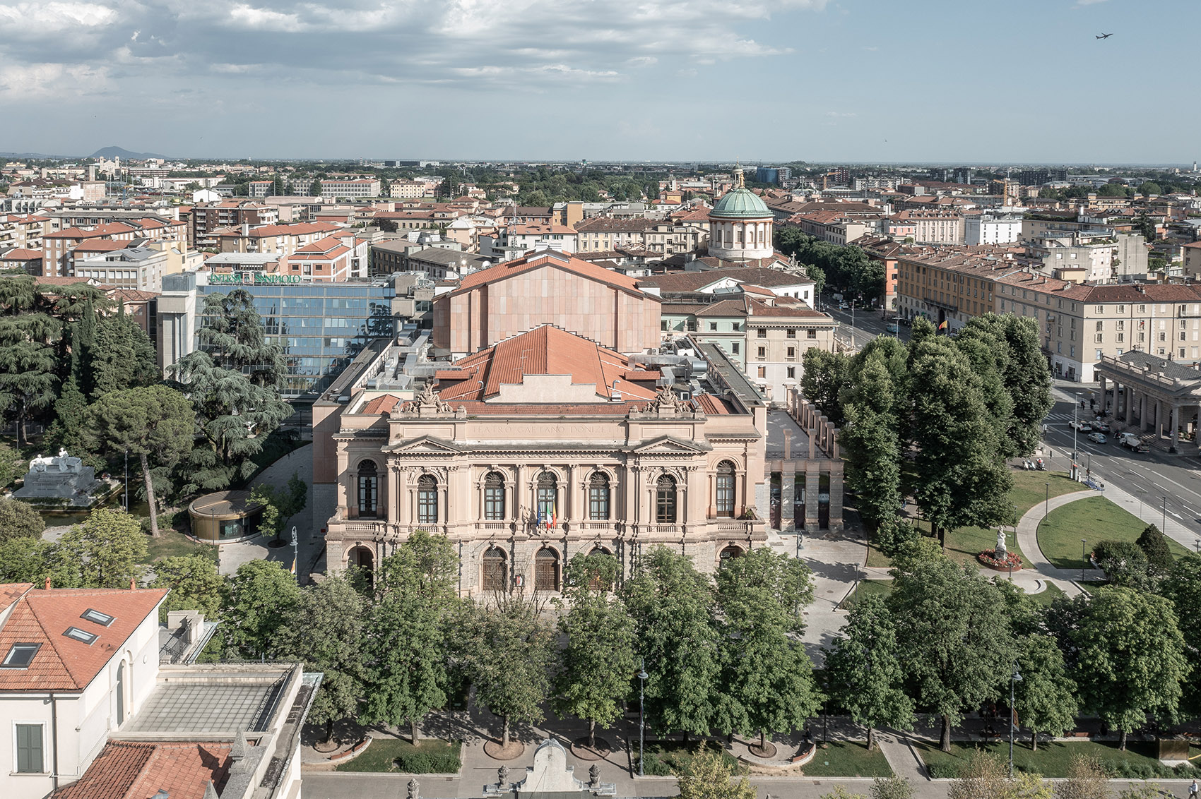 Detalle del nuevo paisaje urbano de Bergamo